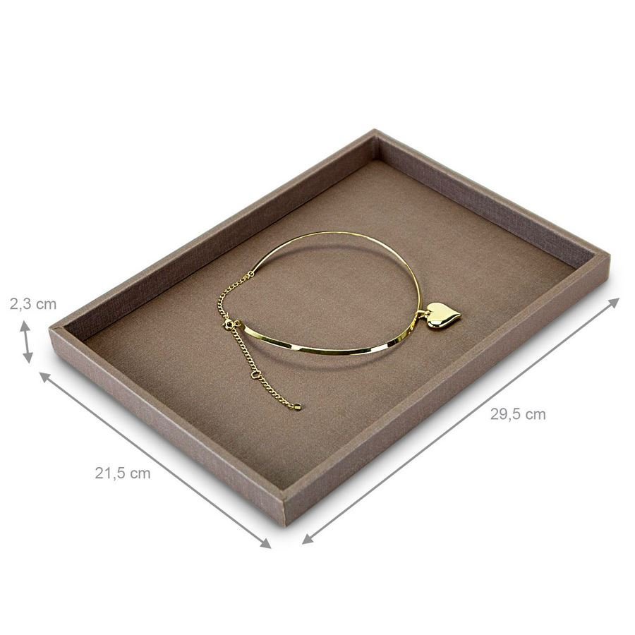 Bandeja Média Expositora para Joias - 21,5x29,5x2,3 cm. Dunny Capuccino