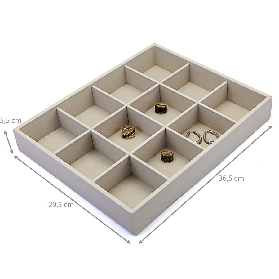 Bandeja Grande Expositora para Joias - 29,5x36,5x5 cm. Dunny Off White
