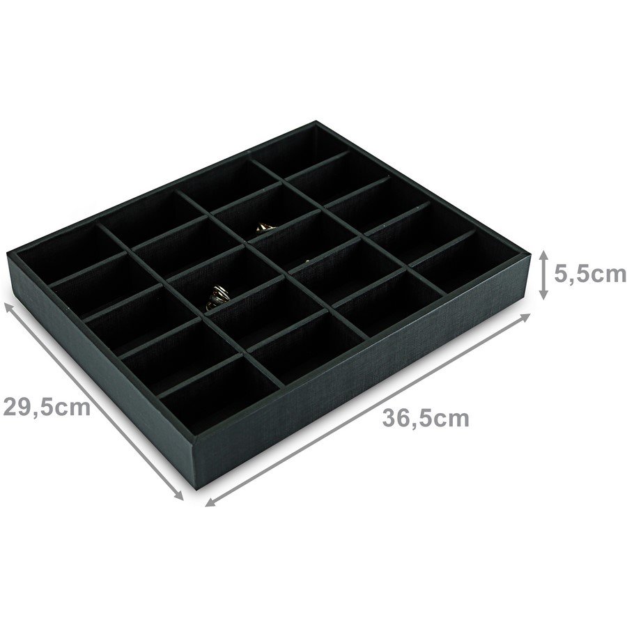 Bandeja Grande Expositora para Joias - 29,5x36,5x5 cm. Dunny Preto