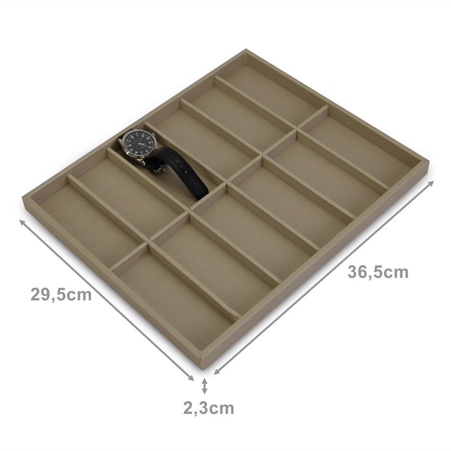 Bandeja Grande Expositora para Relógios - 29,5x36,5x2,3 cm. Dunny Champagne