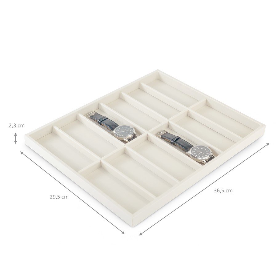 Bandeja Grande Expositora para Relógios - 29,5x36,5x2,3 cm. Dunny Off White