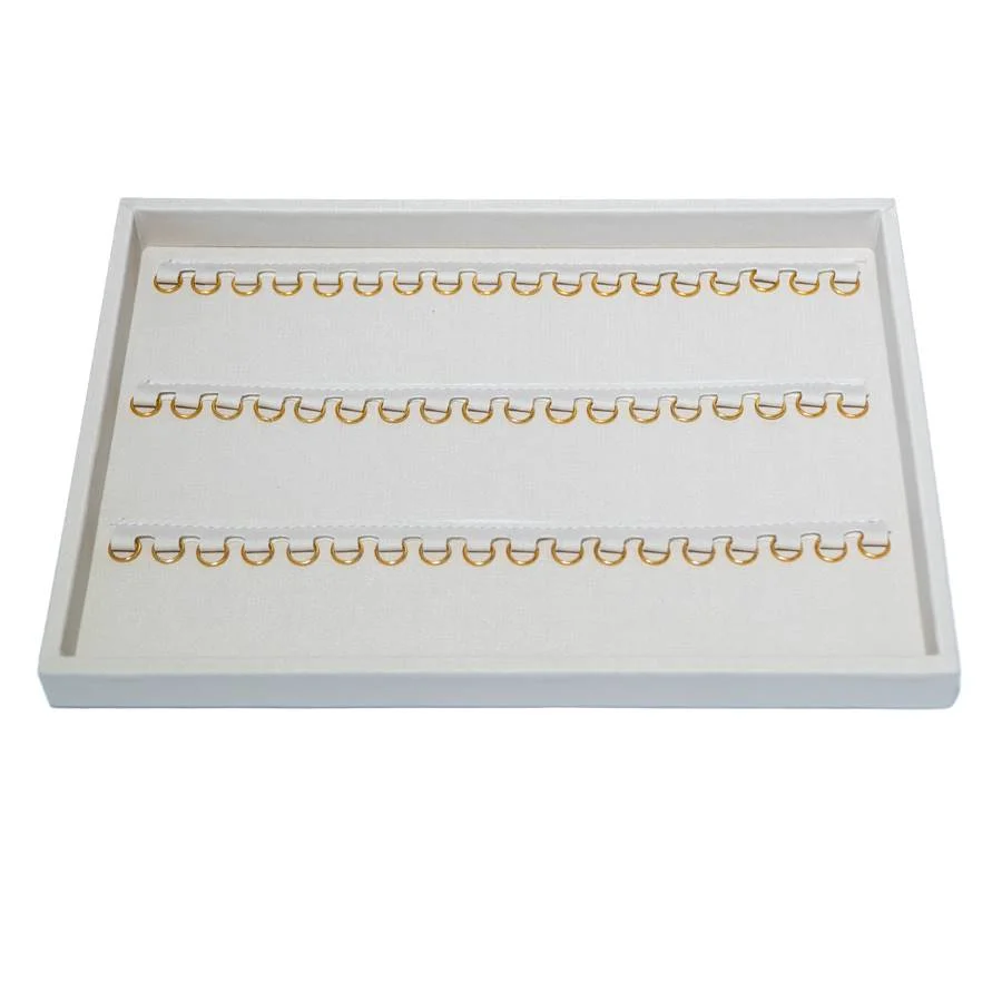 Bandeja Pulseira c/ 3 tiras de argola 21x29x2 Dunny Off White