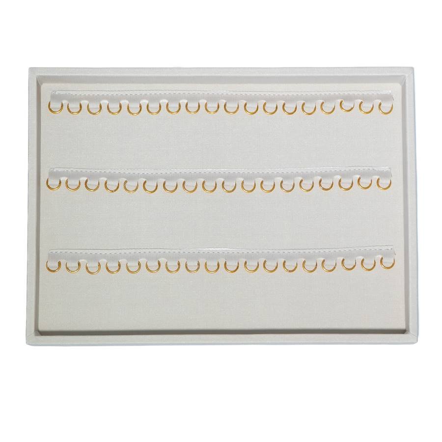Bandeja Pulseira c/ 3 tiras de argola 21x29x2 Dunny Off White