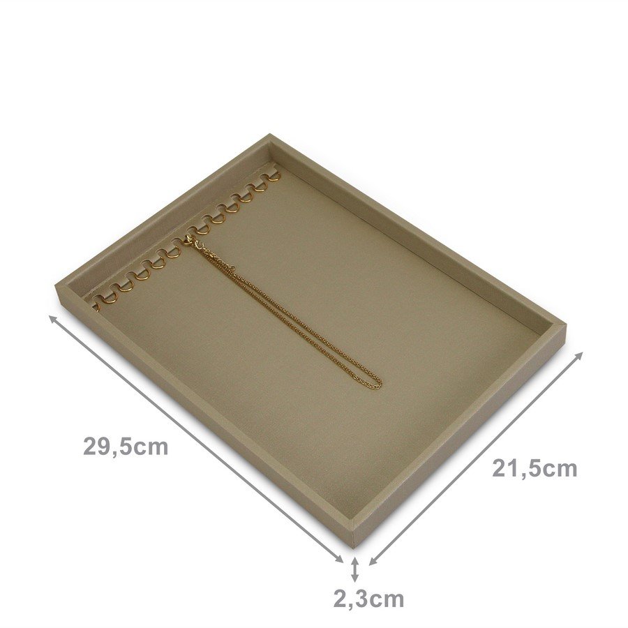 Bandeja Média Expositora para Correntes - 21,5x29,5x2,3 cm. Dunny Champagne