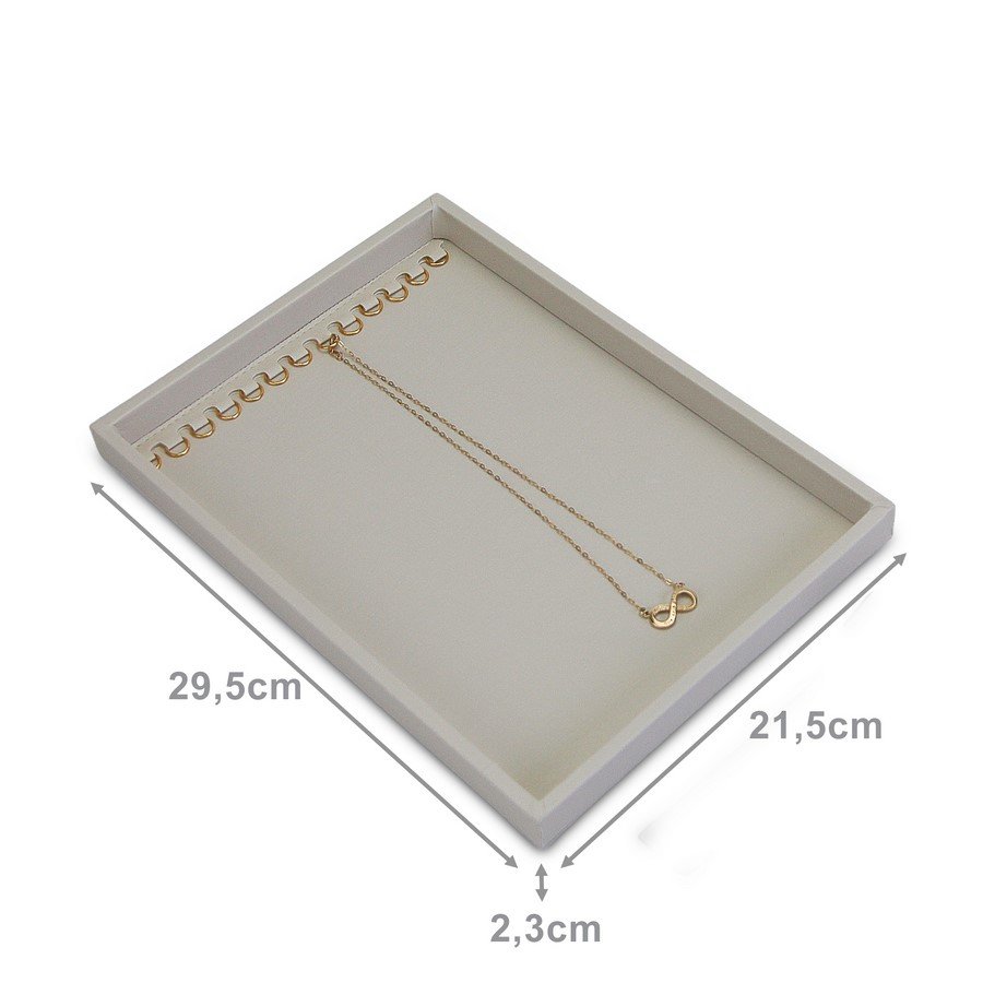 Bandeja Média Expositora para Correntes - 21,5x29,5x2,3 cm. Dunny Off White