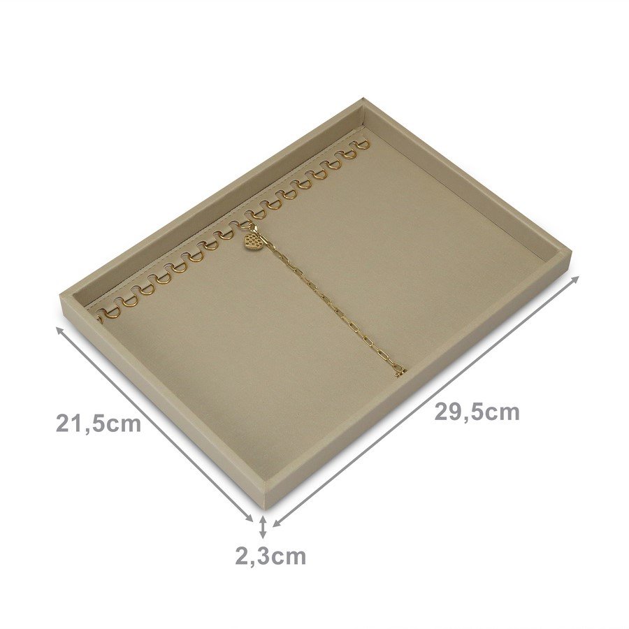 Bandeja Média Expositora para Pulseiras - 21,5x29,5x2,3 cm. Dunny Champagne