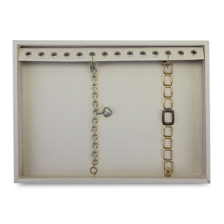 Bandeja Média Expositora para Pulseiras - 21,5x29,5x2,3 cm. Dunny Off White