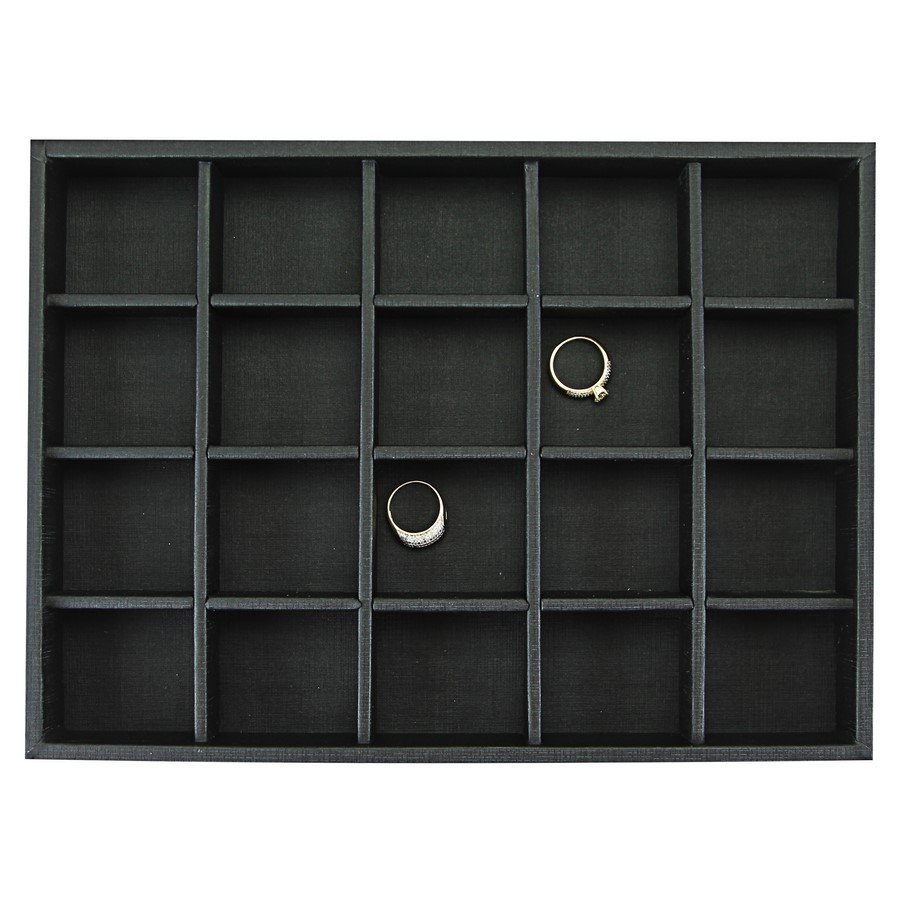 Bandeja Média Expositora para Joias - 21,5x29,5x3,3 cm. Dunny Preto