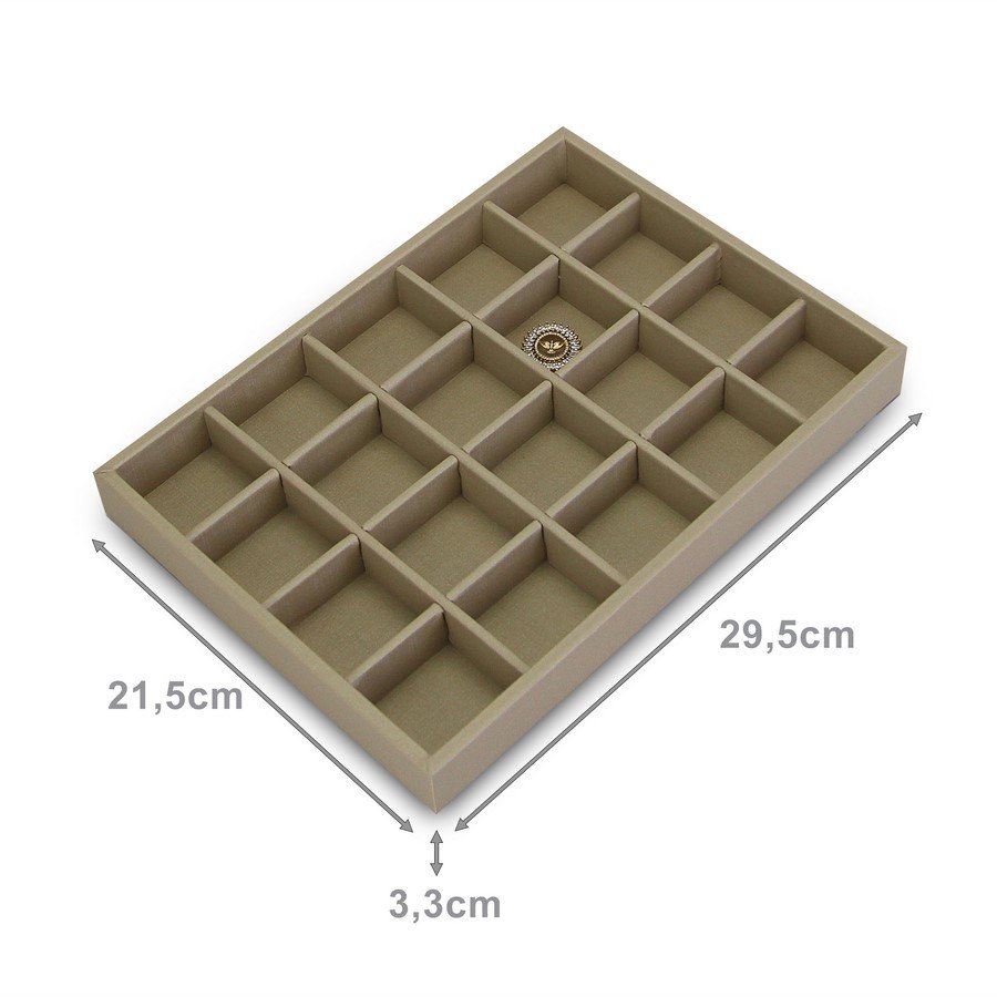 Bandeja Média Expositora para Joias - 21,5x29,5x3,3 cm. Dunny Champagne