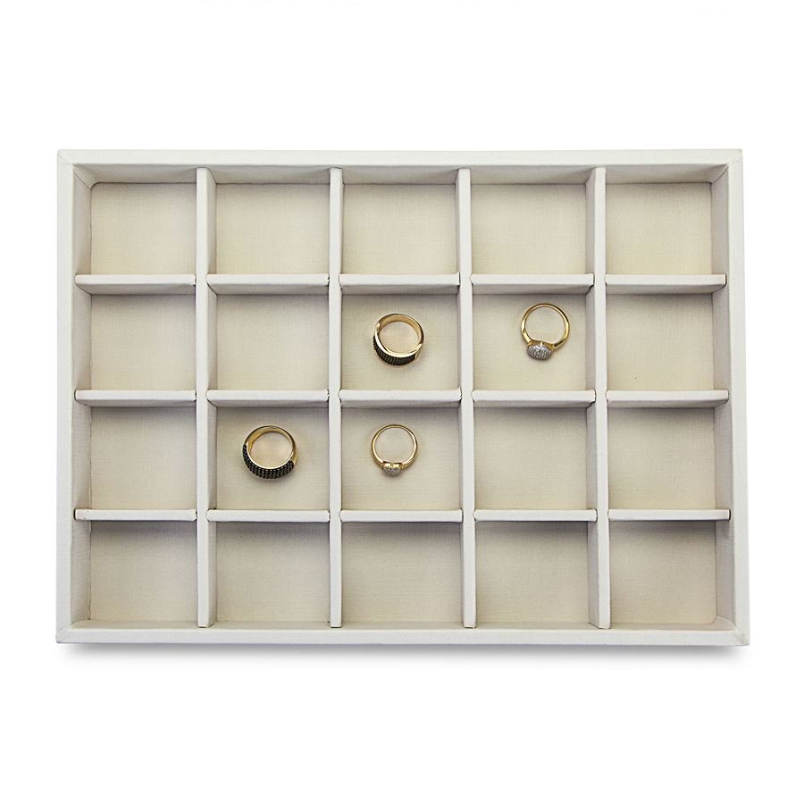 Bandeja Média Expositora para Joias - 21,5x29,5x3,3 cm. Dunny Off White