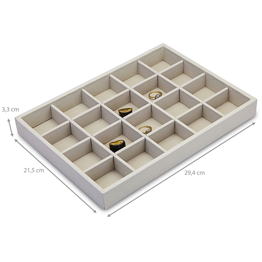 Bandeja Média Expositora para Joias - 21,5x29,5x3,3 cm. Dunny Off White