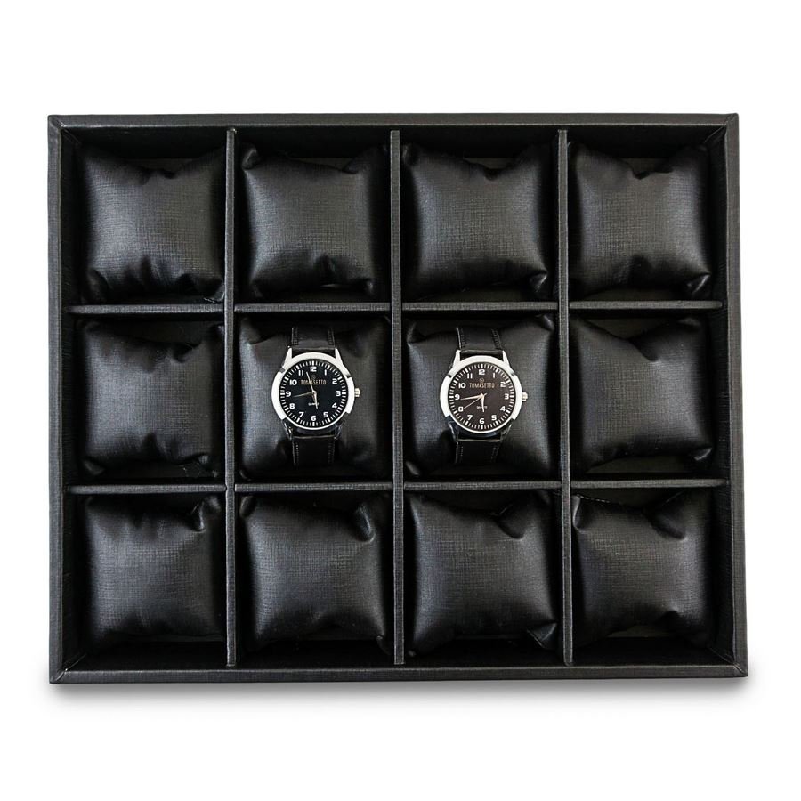 Bandeja Grande Expositora para Relógios - 29,5x36,5x5,3 cm. Dunny Preto