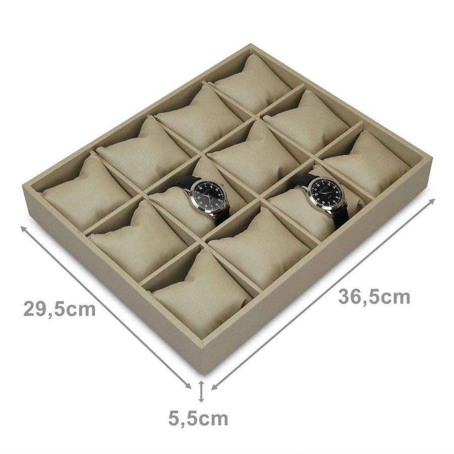 Bandeja Grande Expositora para Relógios - 29,5x36,5x5,3 cm. Dunny Champagne