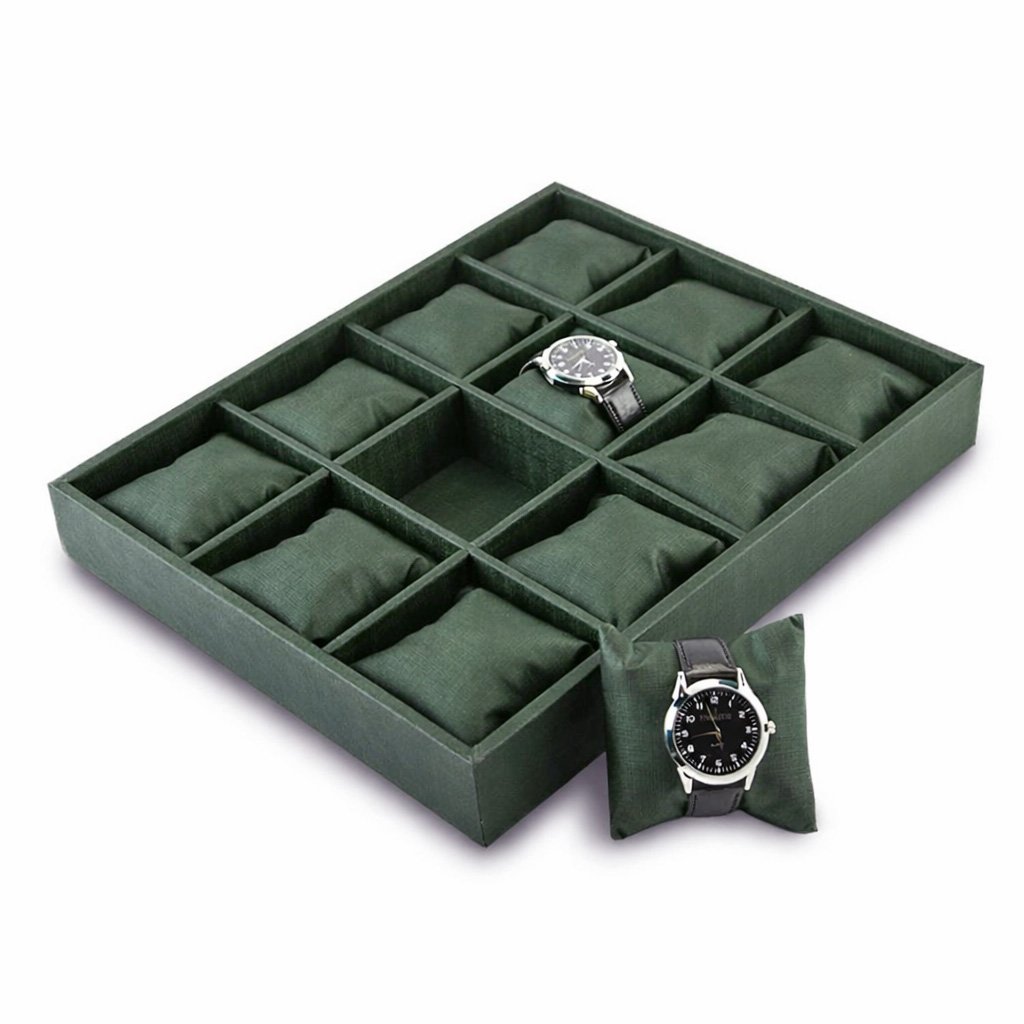 Bandeja Grande Expositora para Relógios - 29,5x36,5x5,3 cm. Dunny Verde