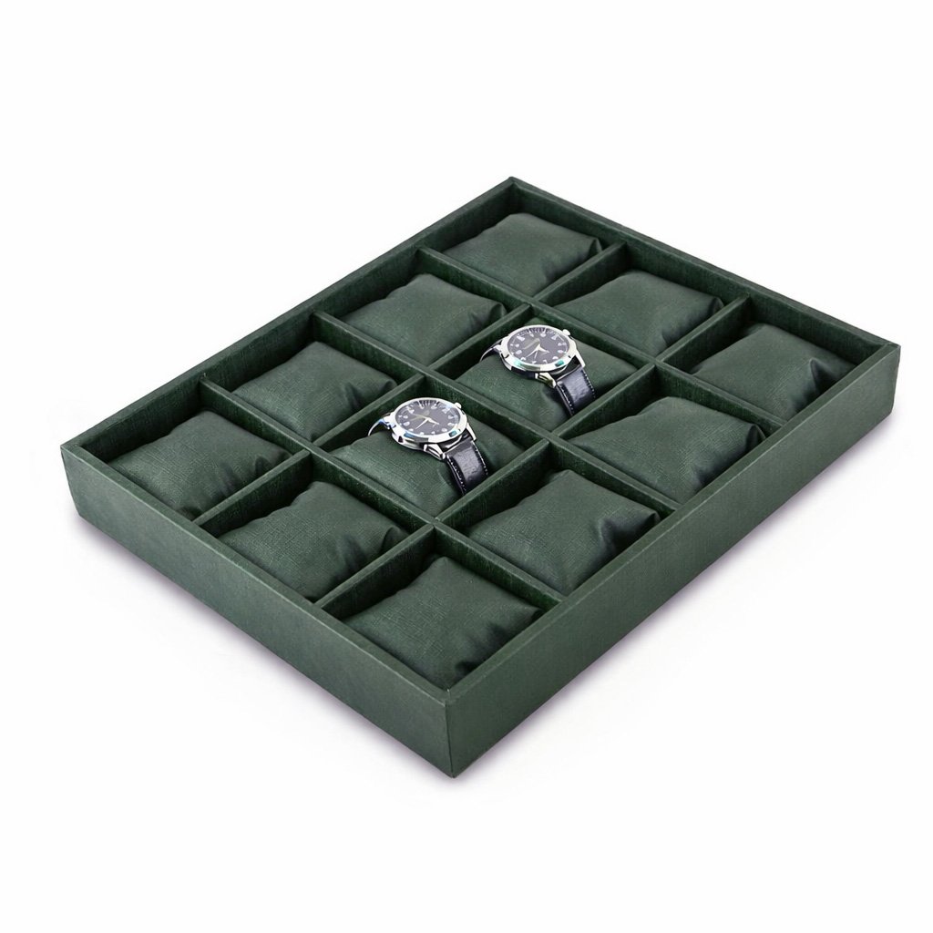 Bandeja Grande Expositora para Relógios - 29,5x36,5x5,3 cm. Dunny Verde