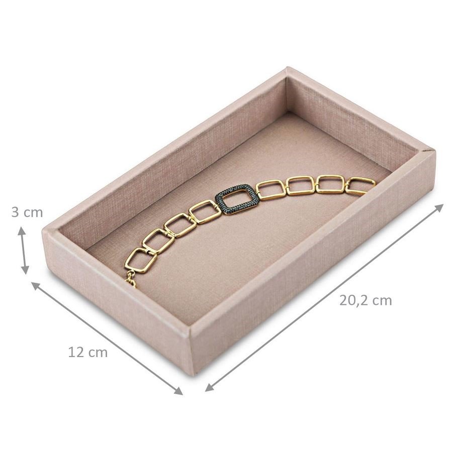 Bandeja Pequena Expositora para Joias - 12x20,2x3 cm. Dunny Rosa Cha