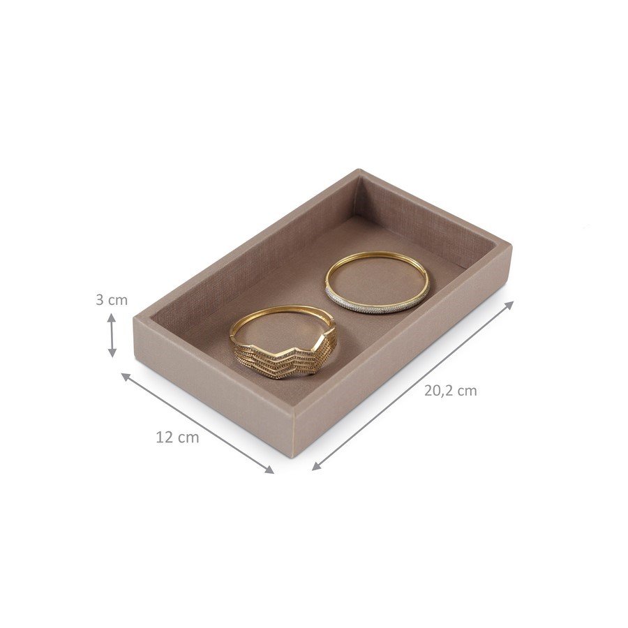 Bandeja Pequena Expositora para Joias - 12x20,2x3 cm. Dunny Capuccino
