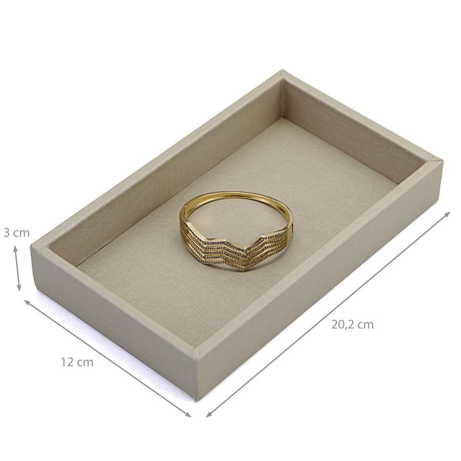 Bandeja Pequena Expositora para Joias - 12x20,2x3 cm. Dunny Champagne