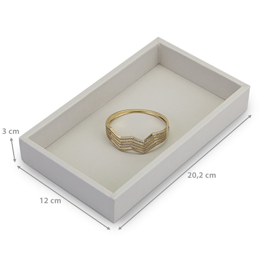 Bandeja Pequena Expositora para Joias - 12x20,2x3 cm. Dunny Off White