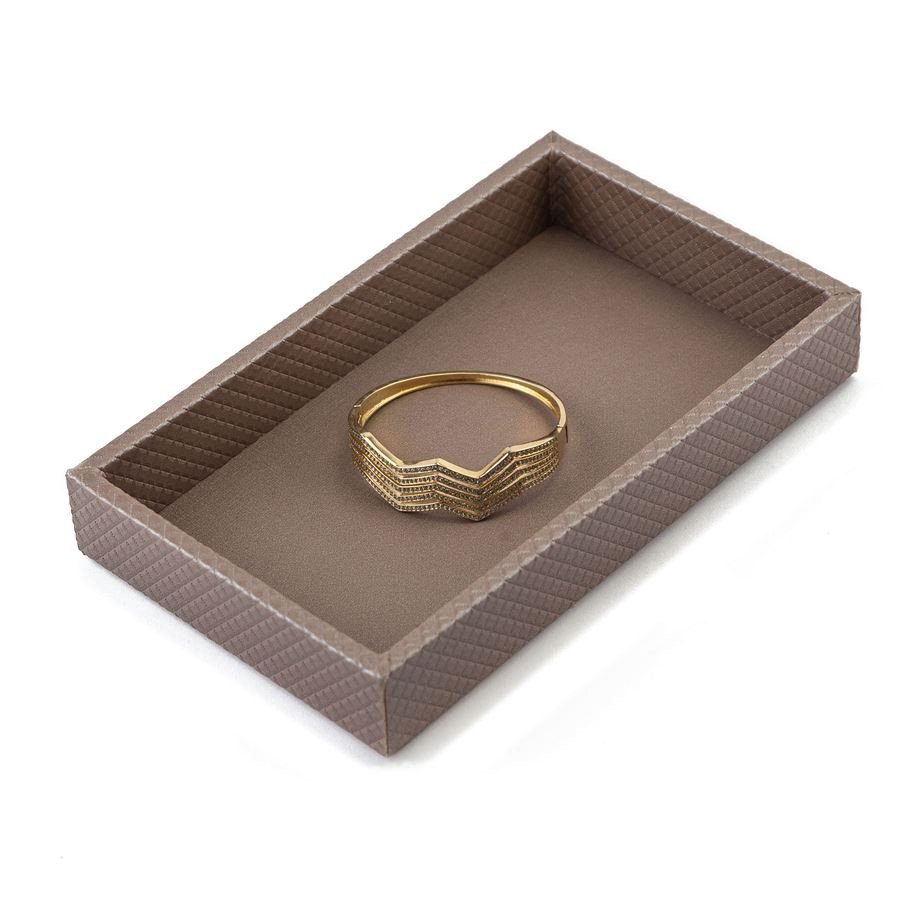 Bandeja Pequena Expositora para Joias - 12x20,2x3 cm. Rodes Capuccino - Dunny Capuccino