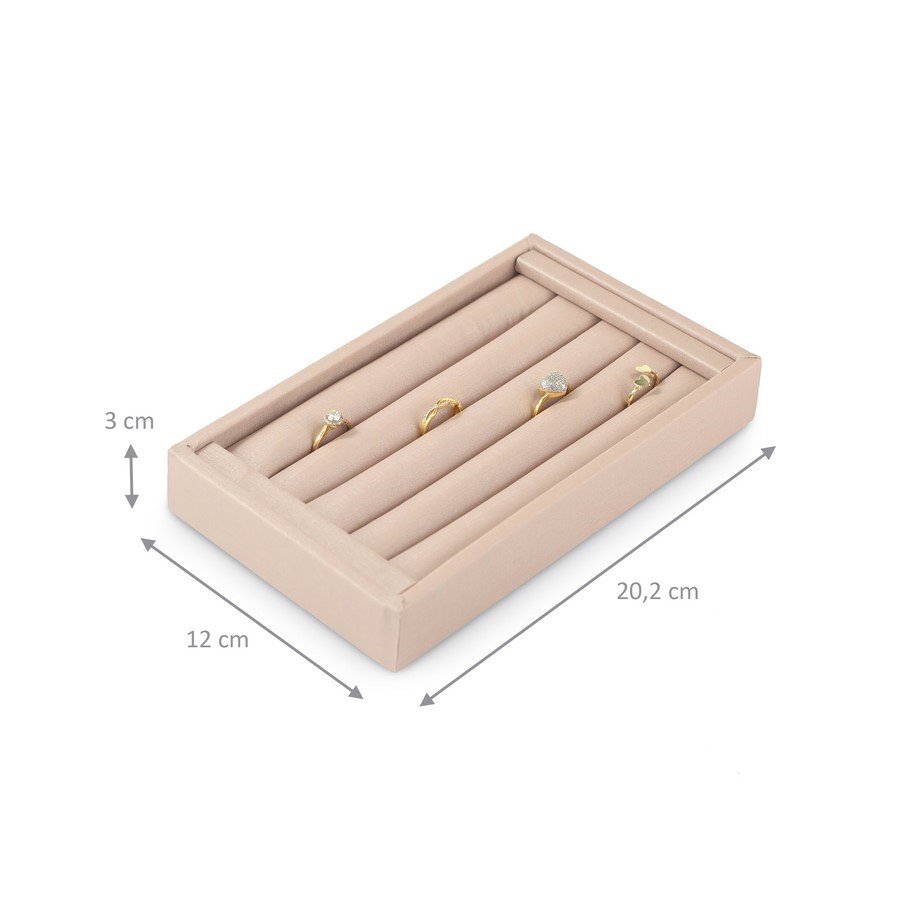 Bandeja Pequena Expositora para Anéis - 12x20,2x3 cm. Dunny Rosa Cha