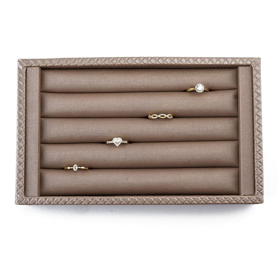 Bandeja Pequena Expositora para Anéis - 12x20,2x3 cm. Rodes Capuccino - Dunny Capuccino