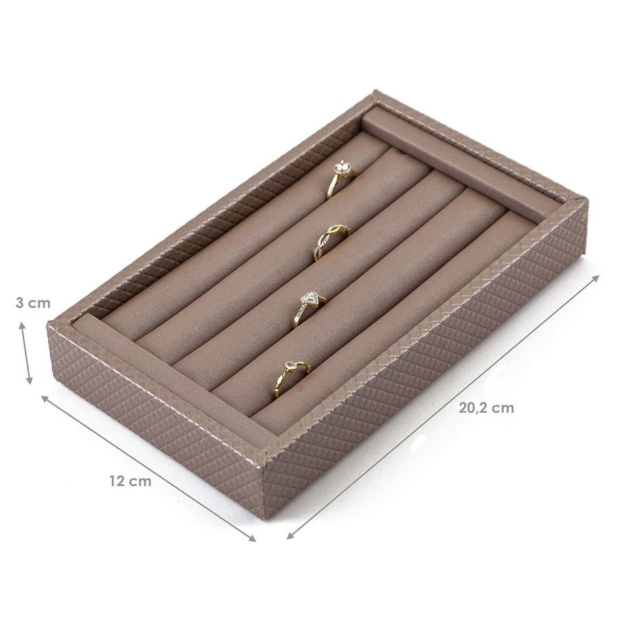 Bandeja Pequena Expositora para Anéis - 12x20,2x3 cm. Rodes Capuccino - Dunny Capuccino
