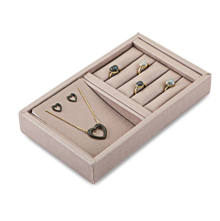Bandeja Pequena Expositora para Joias - 12x20,2x3 cm. Dunny Rosa Cha