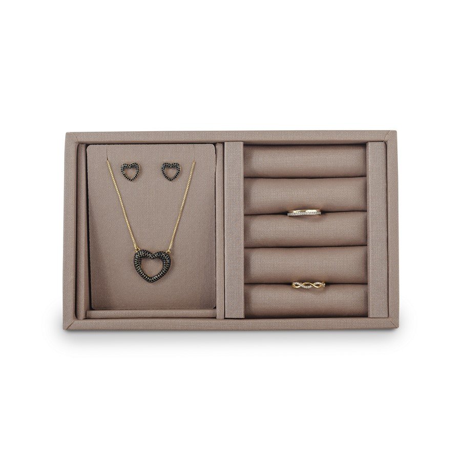 Bandeja Pequena Expositora para Joias - 12x20,2x3 cm. Dunny Capuccino