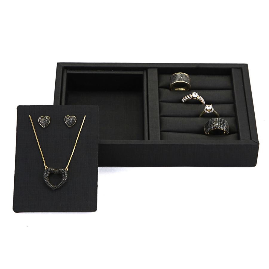 Bandeja Pequena Expositora para Joias - 12x20,2x3 cm. Dunny Preto