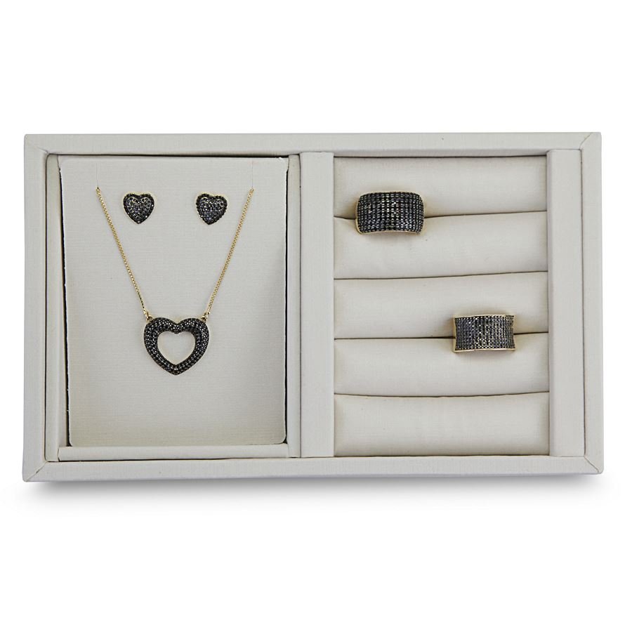 Bandeja Pequena Expositora para Joias - 12x20,2x3 cm. Dunny Off White