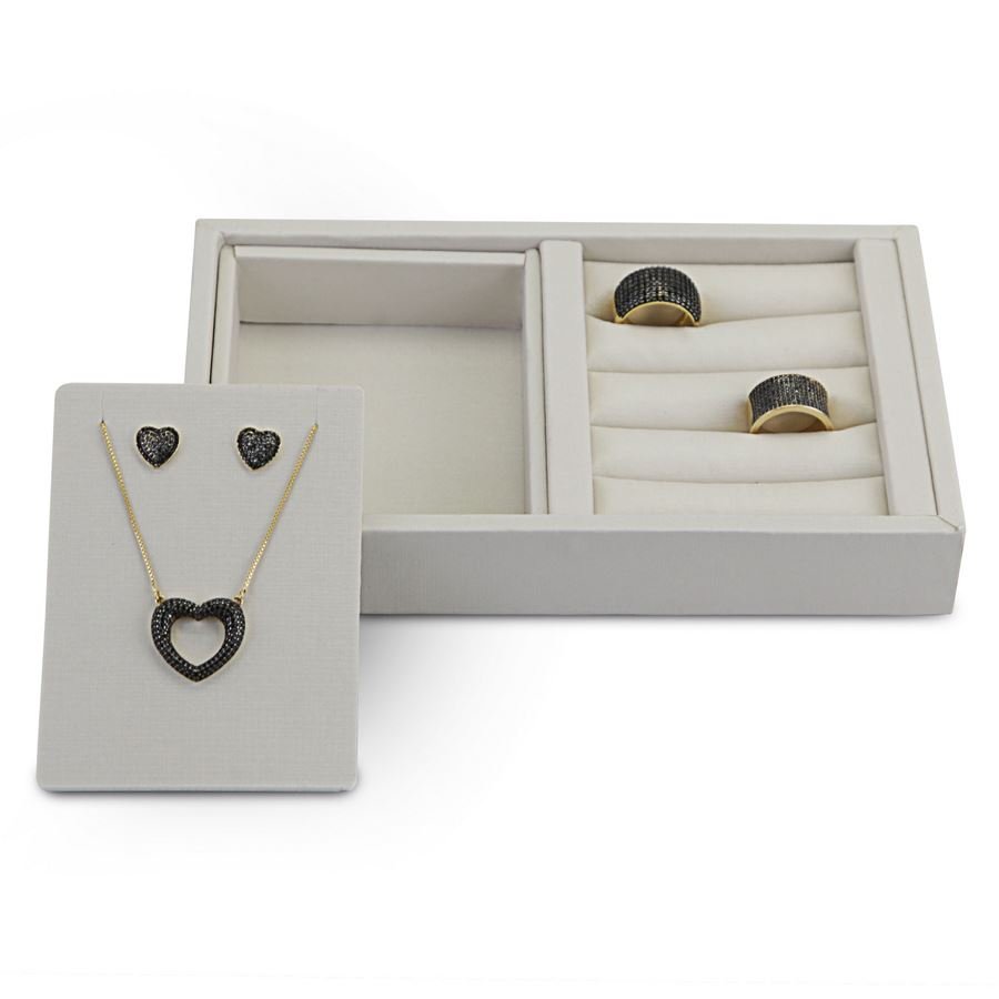 Bandeja Pequena Expositora para Joias - 12x20,2x3 cm. Dunny Off White