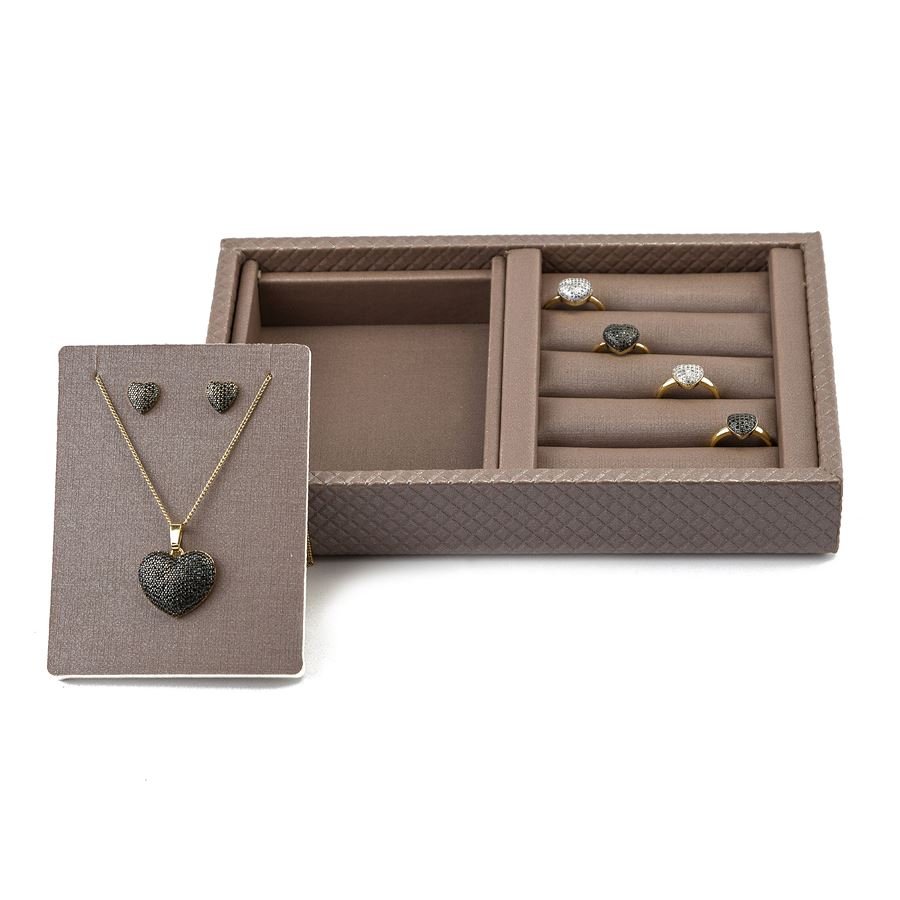 Bandeja Pequena Expositora para Joias - 12x20,2x3 cm. Rodes Capuccino - Dunny Capuccino