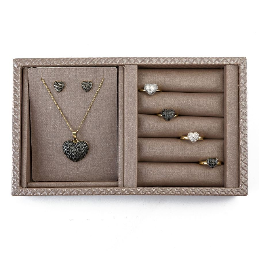 Bandeja Pequena Expositora para Joias - 12x20,2x3 cm. Rodes Capuccino - Dunny Capuccino