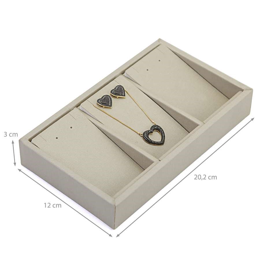 Bandeja Pequena Expositora com Cartelas - 12x20,2x3 cm Dunny Champagne