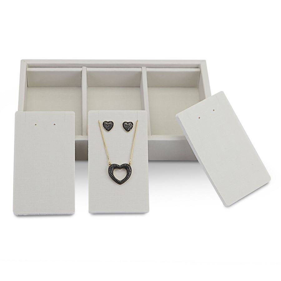 Bandeja Pequena Expositora com Cartelas - 12x20,2x3 cm Dunny Off White