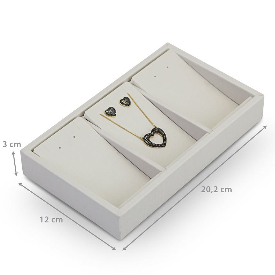 Bandeja Pequena Expositora com Cartelas - 12x20,2x3 cm Dunny Off White