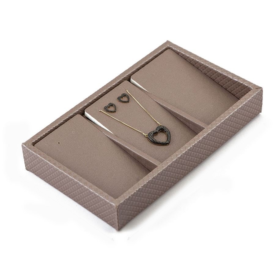 Bandeja Pequena Expositora com Cartelas - 12x20,2x3 cm Rodes Capuccino - Dunny Capuccino