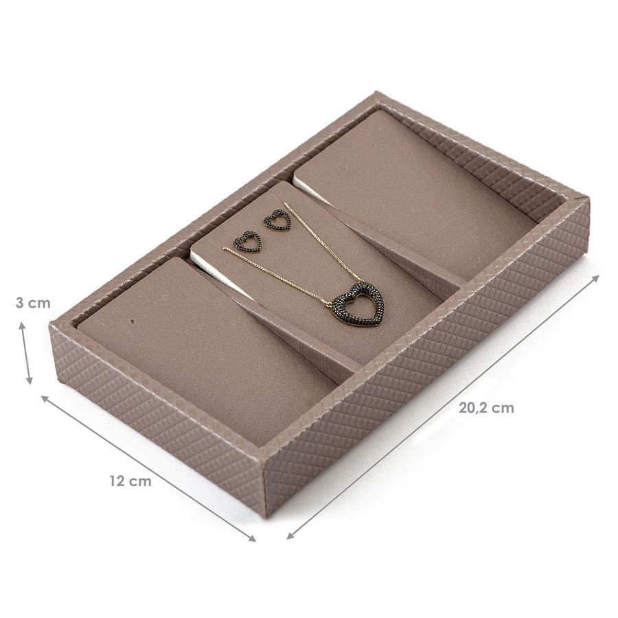 Bandeja Pequena Expositora com Cartelas - 12x20,2x3 cm Rodes Capuccino - Dunny Capuccino