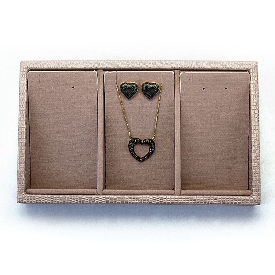 Bandeja Pequena Expositora com Cartelas - 12x20,2x3 cm Reptil Rosa Blush - Dunny Rosa Chá