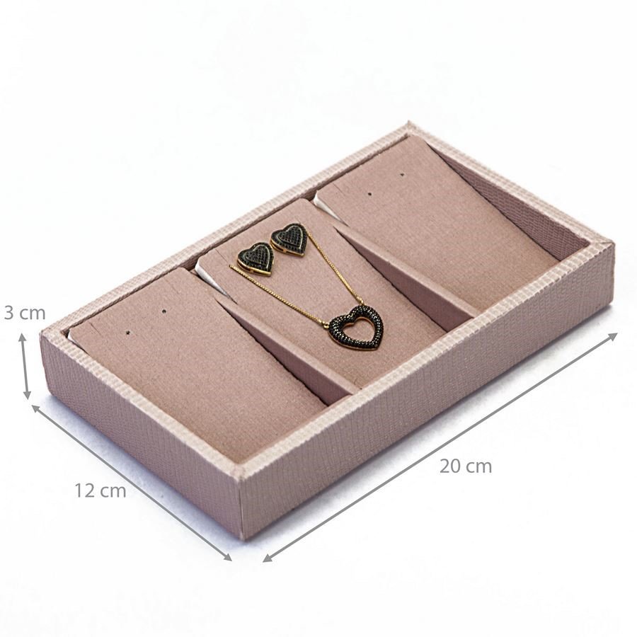 Bandeja Pequena Expositora com Cartelas - 12x20,2x3 cm Reptil Rosa Blush - Dunny Rosa Chá