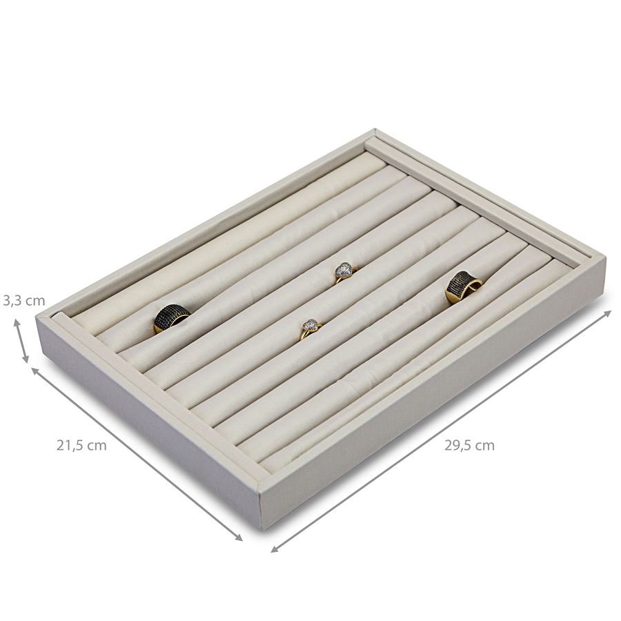 Bandeja Média Expositora para Anéis - 21,5x29,5x3,3 cm. Dunny Off White