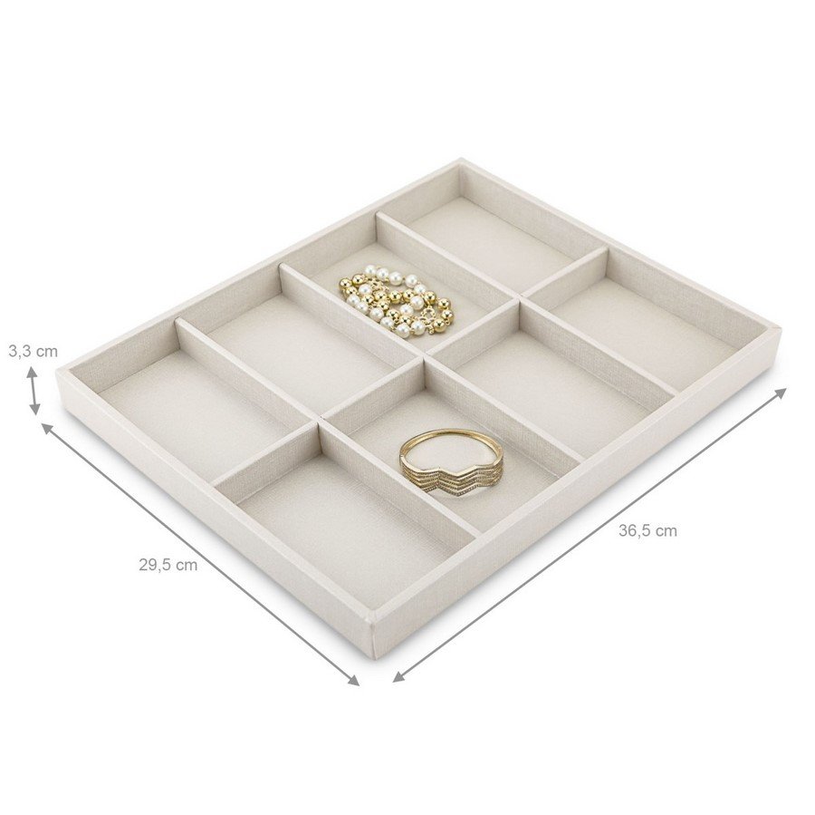 Bandeja Grande Expositora para Joias - 29,5x36,5x3,3 cm. Dunny Off White