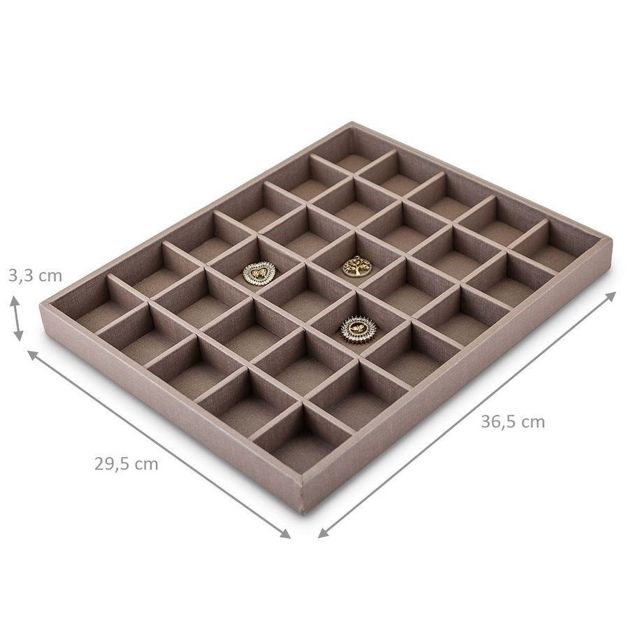 Bandeja Grande Expositora para Joias - 29,5x36,5x3,3 cm. Dunny Capuccino