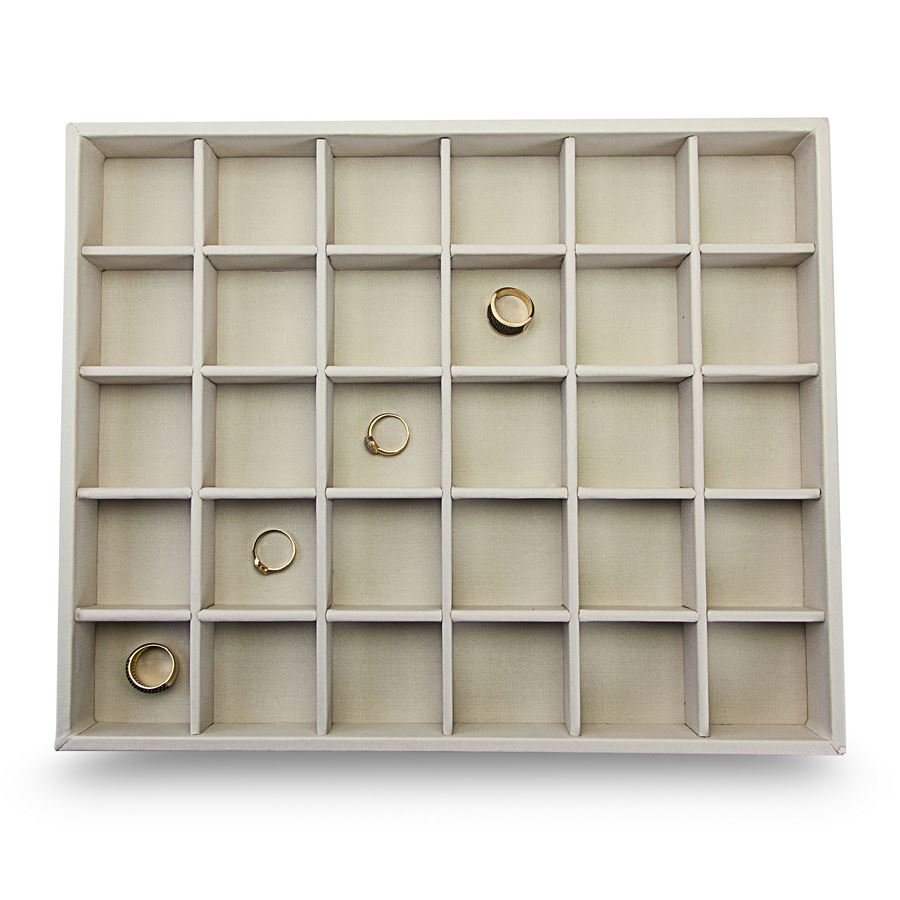 Bandeja Grande Expositora para Joias - 29,5x36,5x3,3 cm. Dunny Off White