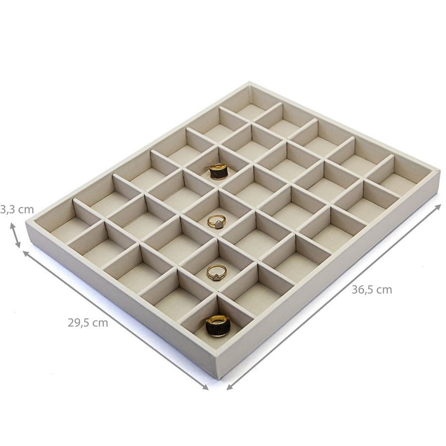 Bandeja Grande Expositora para Joias - 29,5x36,5x3,3 cm. Dunny Off White