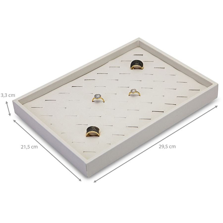 Bandeja Média Expositora para Anéis - 21,5x29,5x3,3 cm. Dunny Off White