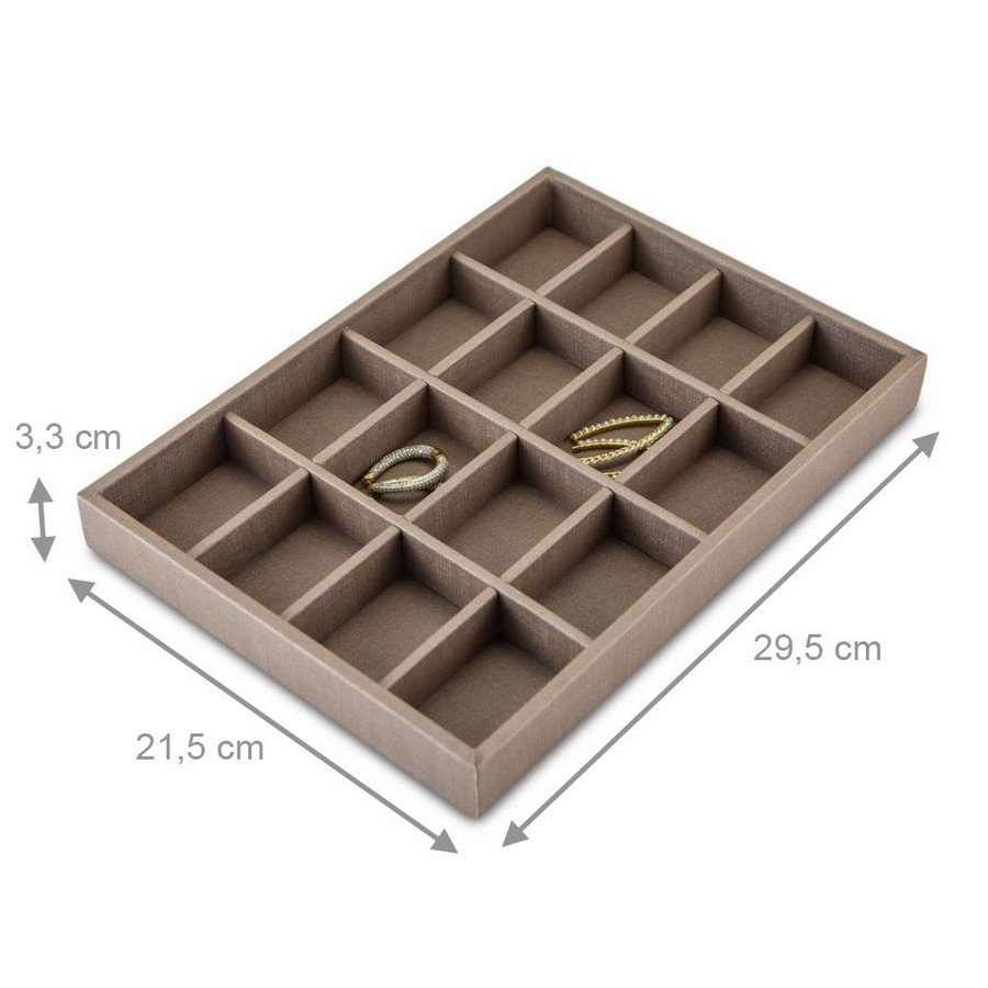 Bandeja Média Expositora para Joias - 21,5x29,5x3,3 cm. Dunny Capuccino