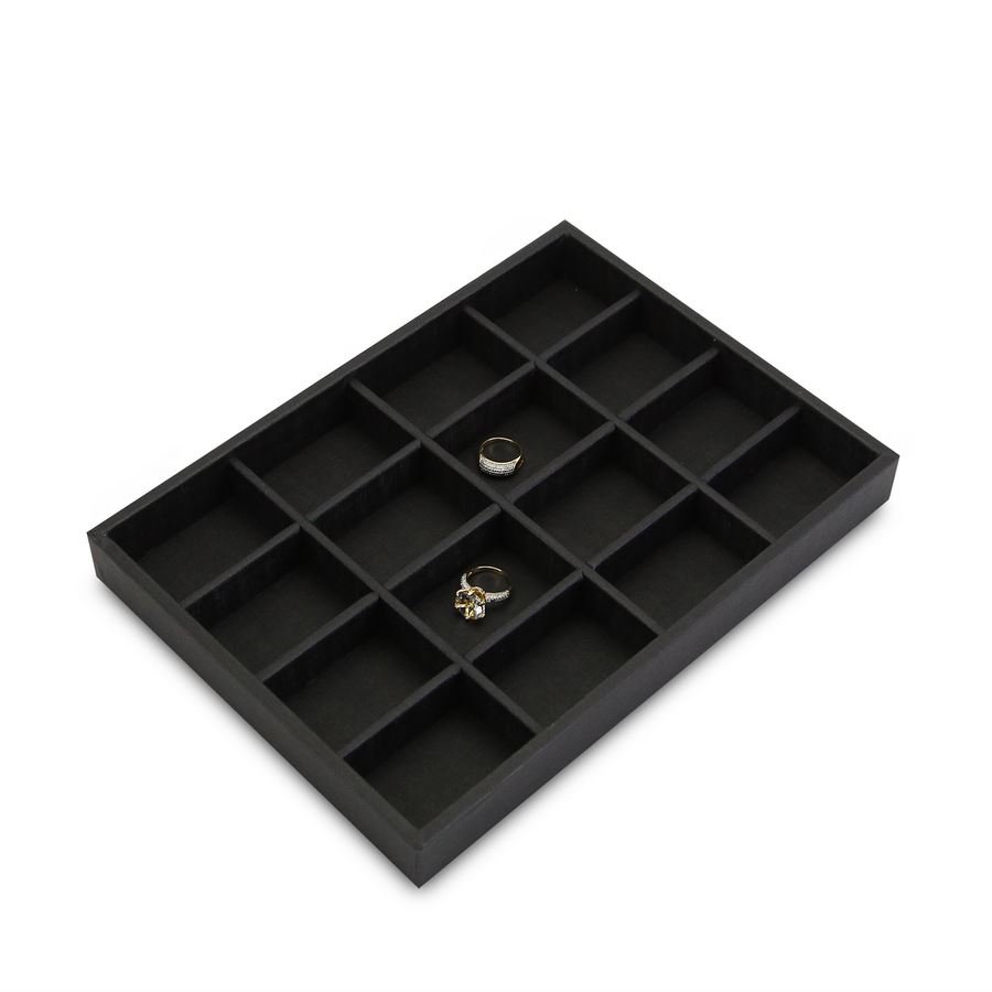 Bandeja Média Expositora para Joias - 21,5x29,5x3,3 cm. Dunny Preto