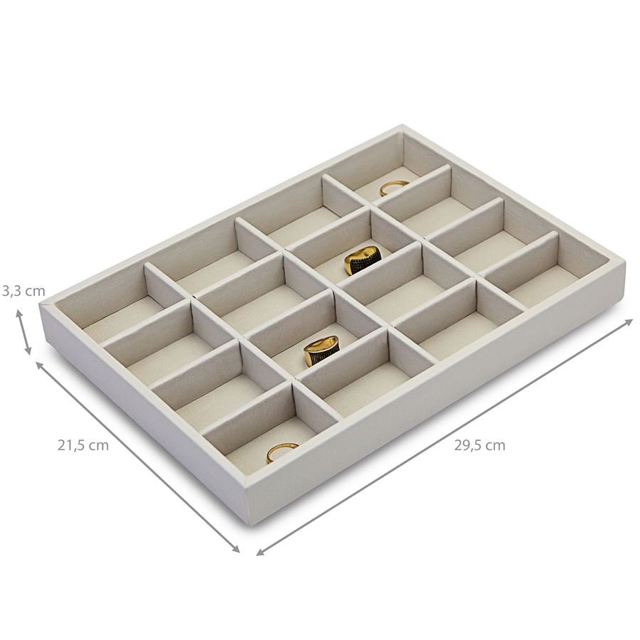 Bandeja Média Expositora para Joias - 21,5x29,5x3,3 cm. Dunny Off White